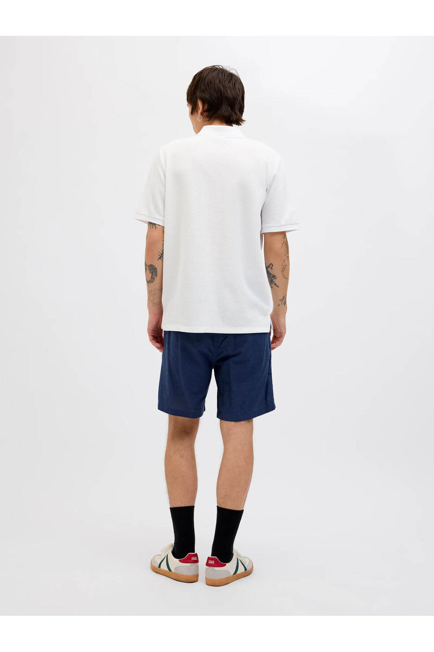 JACK&JONES JJEAUSTIN ZIP POLO SS NOOS 12279177 - Beyaz