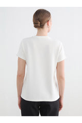 LC Waikiki Kadın Kısa Kollu T-Shirt S6A581B8 - Ekru