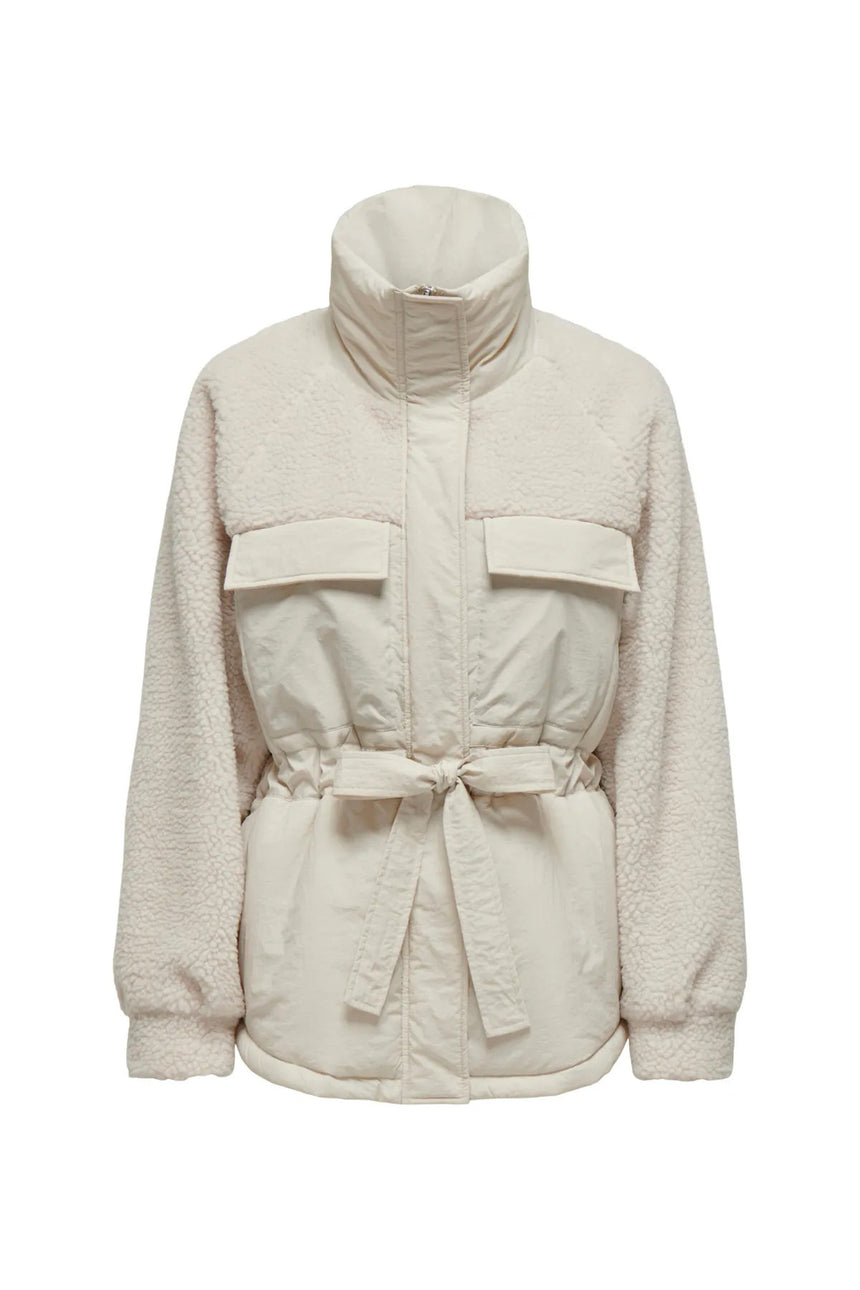 only onlarianna padded mix teddy jacket otw 15266872 - Açık Gri