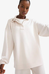 Defacto Kadın Sweat Shirt D1457Ax - Ekru