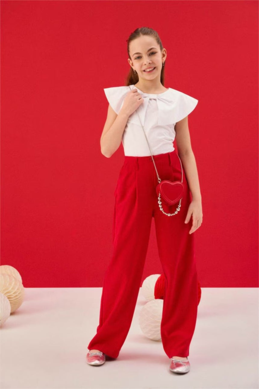 Defacto Çocuk Short Sleeve Blouse H0149A8 - Beyaz