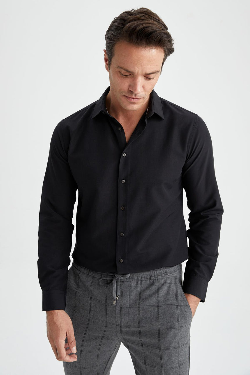 Defacto Erkek Long Sleeve Shirt R4340Az - Siyah