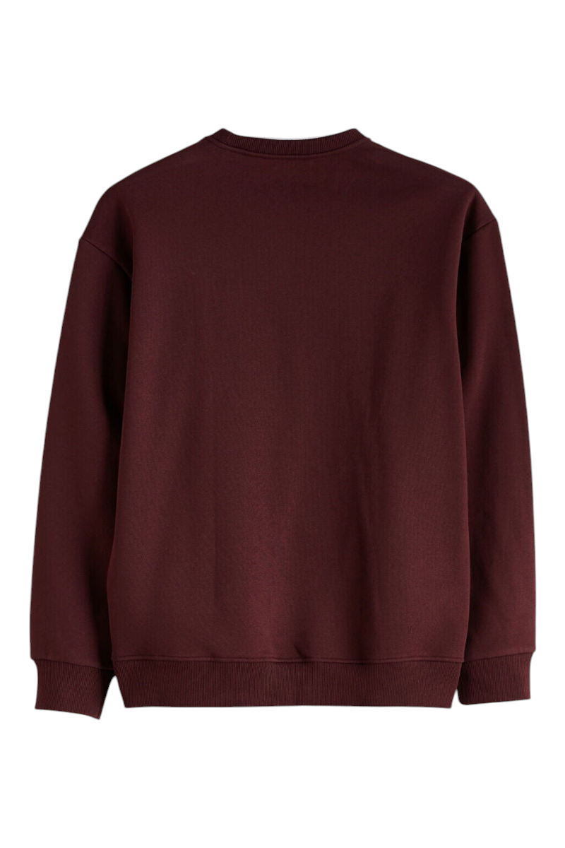 Sporline LC Waikiki bordo renkli, loose kesim, pamuk karışımlı erkek sweatshirt arka görünümü