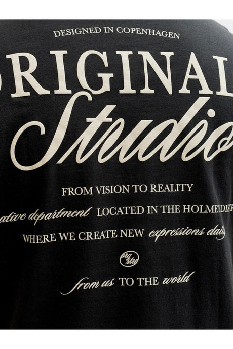 JACK&JONES JORNORREBRO TYPO TEE SS CN SN PLS 12288197 - Siyah