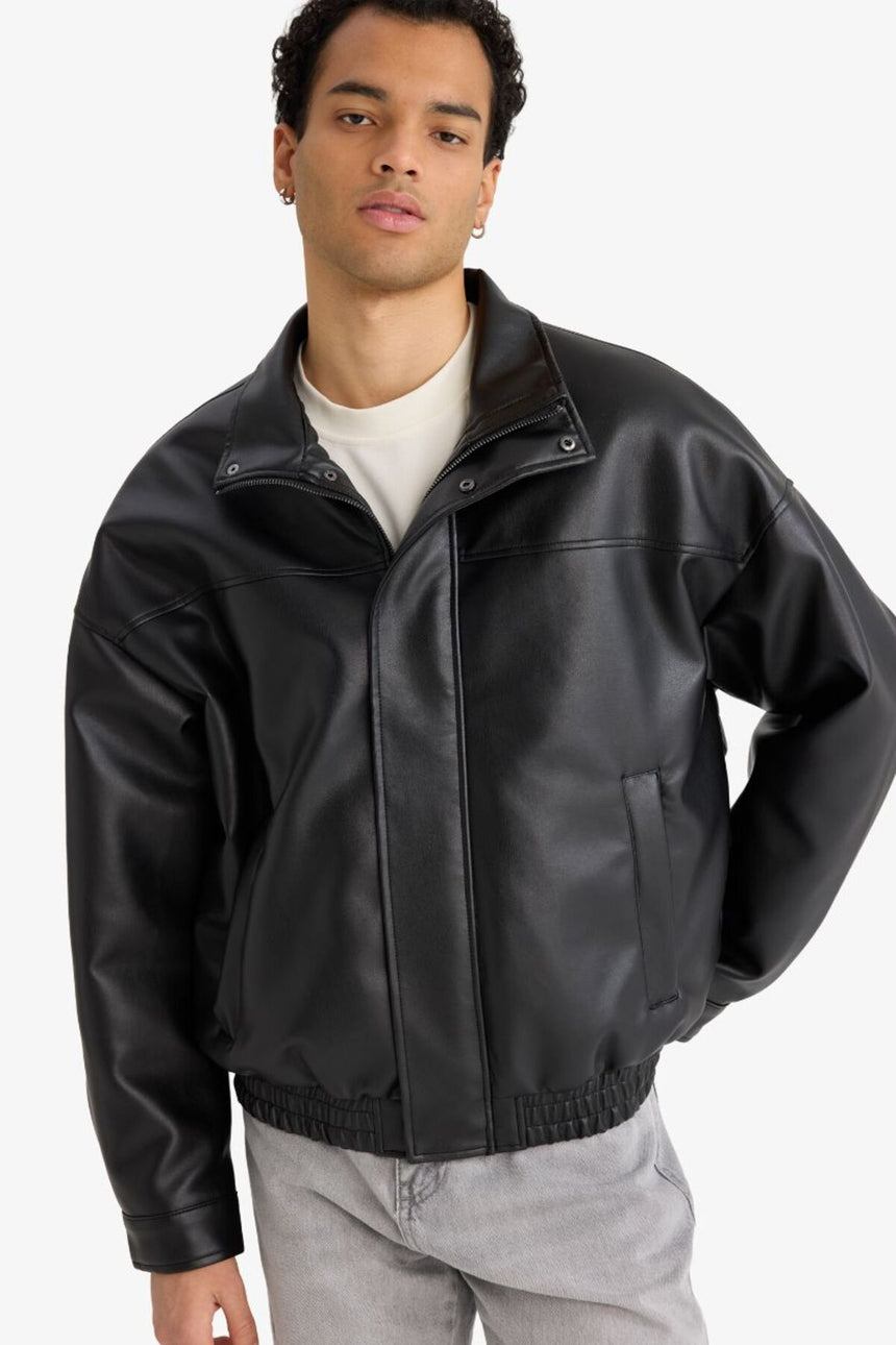 Defacto Erkek PU Mont D2427AX - Siyah