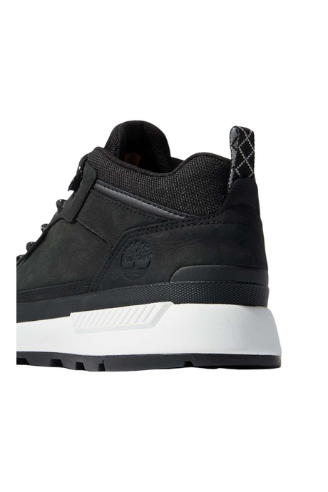 Sporline Timberland Field Trekker siyah deri erkek sneaker arka topuk detayı ve beyaz EVA orta taban