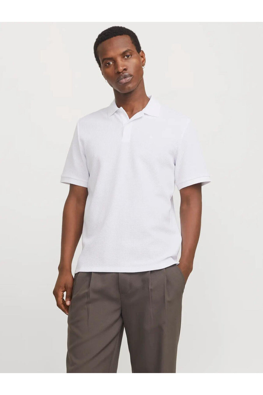 JACK&JONES JJEAUSTIN POLO SS NOOS 12268130 - Beyaz