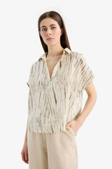 Defacto Kadın Short Sleeve Blouse E7595Ax - Ekru