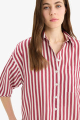 Defacto Kadın Long Sleeve Shirt E6585Ax - Bordo