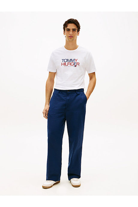 Tommy Hilfiger Erkek BRAND LOVE BIG TEXT TEE MW0MW42369YBR - Beyaz