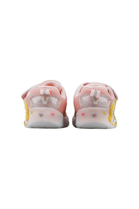 Sporline Vicco pudra pembe çocuk sneaker, suni deri ve tekstil malzemeden üretilmiş, arkadan görünüm.