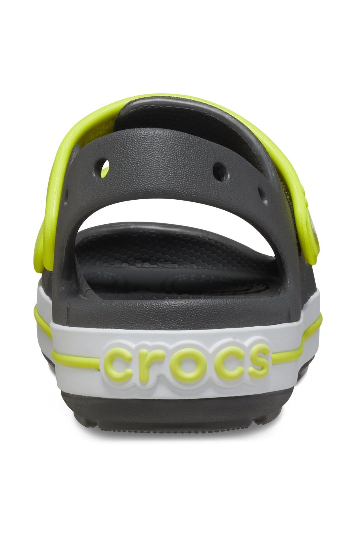 Crocs Crocband Cruiser Sandal 209423 Çocuk Sandalet - Koyu Gri Yeşil Sarı