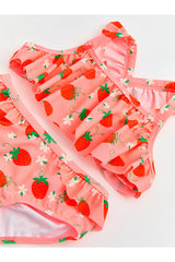 LC Waikiki Çocuk Fırfırlı Bikini Takımı S6EB27B1 - Pembe