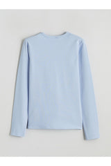 LC Waikiki Çocuk Uzun Kollu Sweatshirt W5OG11B4 - Açık Mavi