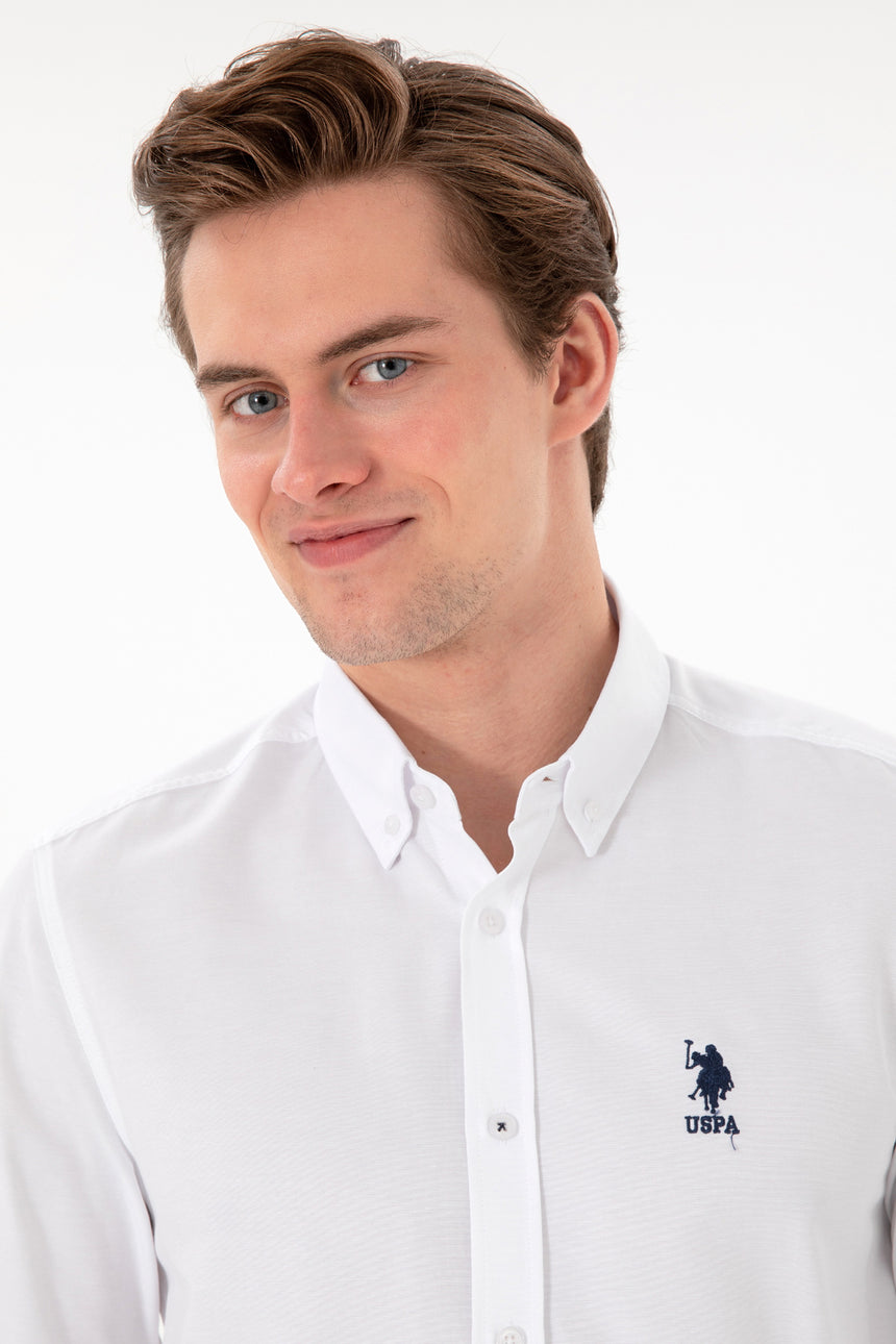 US POLO ASSN ERKEK DOKUMA GÖMLEK 2084085 - Beyaz