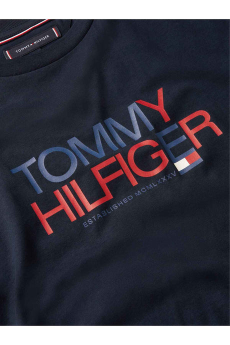 Tommy Hilfiger Erkek BRAND LOVE BIG TEXT TEE MW0MW42369DW5 - Koyu Lacivert