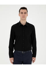 pierre cardin erkek dokuma gömlek 1833516 - Siyah