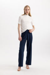 Defacto Kadın Short Sleeve T-Shirt B1177Ax - Ekru
