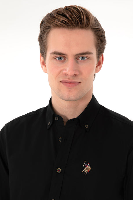 US POLO ASSN ERKEK DOKUMA GÖMLEK 2083079 - Siyah