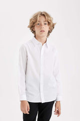 Defacto Çocuk Long Sleeve Shirt T8853A6 - Beyaz