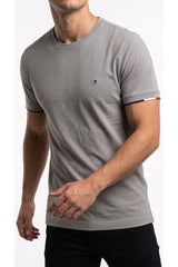Tommy Hilfiger Erkek JD FLAG CUFF TEE MW0MW41300 - Bej/ Gri