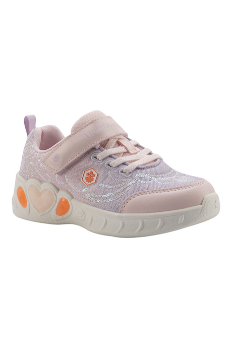 Sporline Lumberjack Princess pudra pembe renkli, tekstil ve PU malzemeli, ışıklı tabanlı kız çocuk sneaker ayakkabı
