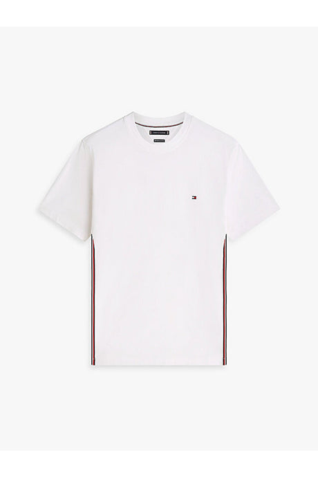 Tommy Hilfiger Erkek GLOBAL STRIPE TEE MW0MW42393YBR - Beyaz