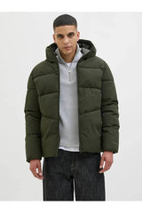 JACK&JONES JJGLOBAL PUFFER JACKET 12283517 - Koyu Yeşil