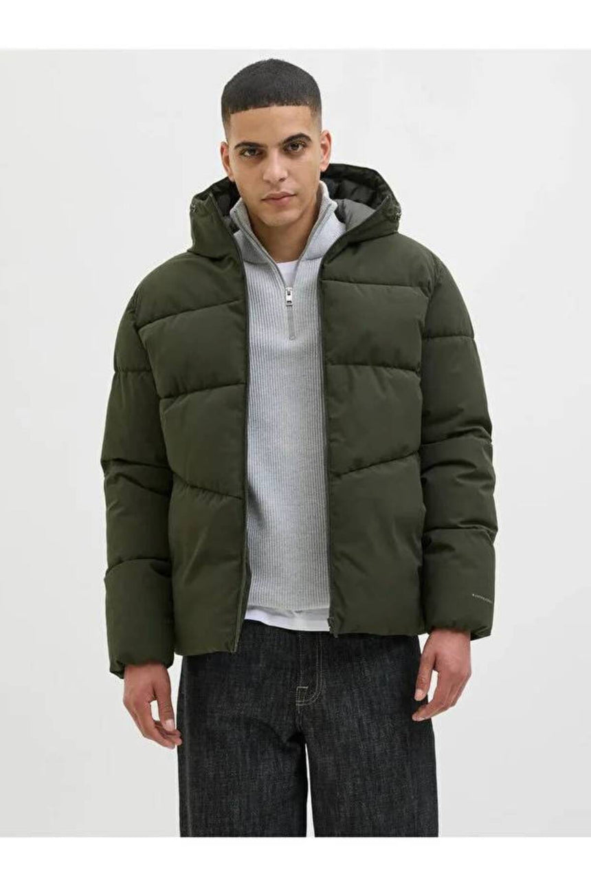 JACK&JONES JJGLOBAL PUFFER JACKET 12283517 - Koyu Yeşil