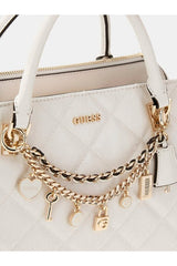 GUESS KADIN LIBBY 2 COMP SATCHEL HWGG9912060 - Kırık Beyaz/ Ekru