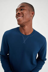 Defacto Erkek Sweat Shirt T3777Az - Koyu Lacivert