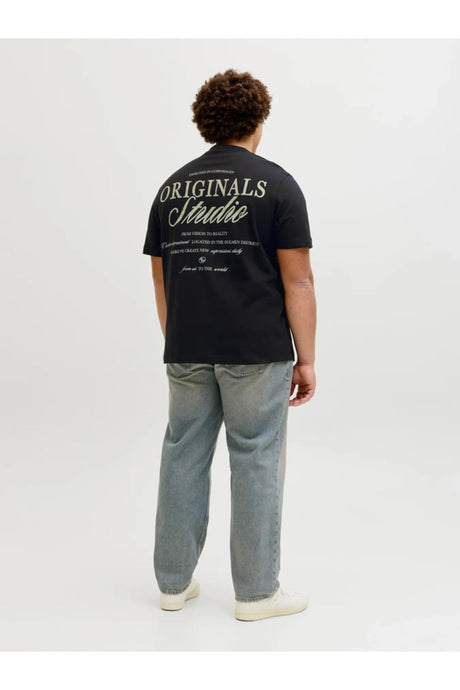 JACK&JONES JORNORREBRO TYPO TEE SS CN SN PLS 12288197 - Siyah