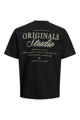 JACK&JONES JORNORREBRO TYPO TEE SS CN SN PLS 12288197 - Siyah