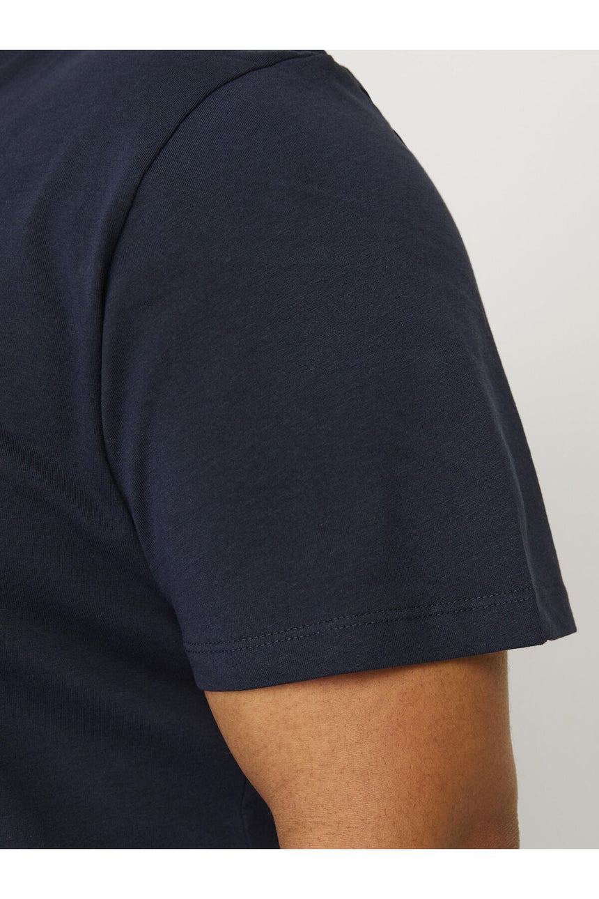 JACK&JONES JJECALEB VARSITY TEE SS O-NECK NOOS PLS 12258871 - Koyu Lacivert