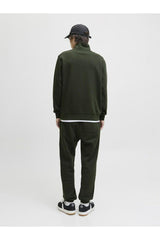 JACK&JONES JJESOHO SWEAT QUARTER ZIP HN NOOS 12278793 - Koyu Yeşil