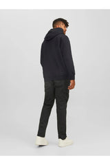 Jack & Jones Star Erkek Büyük Beden Kapüşonlu Sweatshirt 12243527 - Siyah