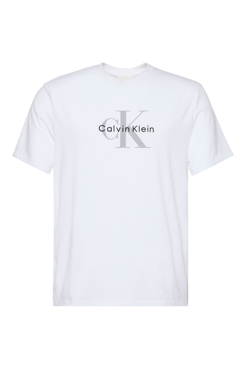 Calvin Klein Erkek SS Hero Monologo Tee 20s LV04RB862G - Beyaz