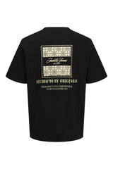 JACK&JONES JORCASSIS AOP ELEMENT TEE SS CN PLS 12297128 - Siyah