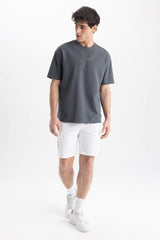 Defacto Erkek Short Sleeve T-Shirt X3926AZ - Antrasit