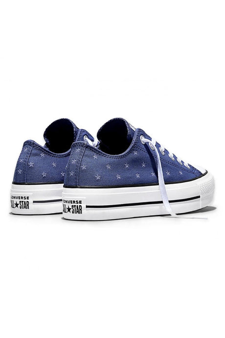 Converse Chuck Taylor All Star Lift Platform Embroidered Stars Ox A16114C.426 - Mavi