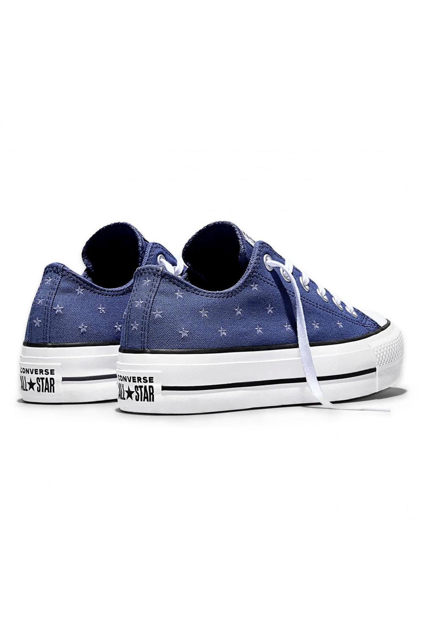 Converse Chuck Taylor All Star Lift Platform Embroidered Stars Ox A16114C.426 - Mavi