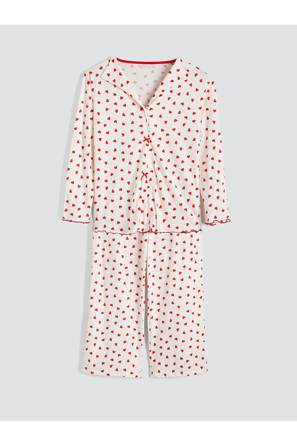 LC Waikiki Kadın Hamile Gömlek Yaka Pijama Takımı S69198H8 - Ekru