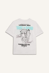 Defacto Kadın Short Sleeve T-Shirt F2241Ax - Kırık Beyaz