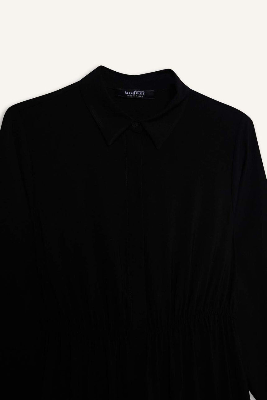 Defacto Kadın Long Sleeve Woven Dress D5851Ax - Siyah