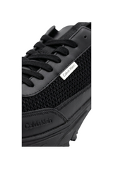 Sporline Calvin Klein siyah erkek sneaker, polyester file detaylı ve yan kısmında marka logolu modern tasarım.
