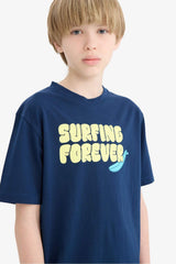 Defacto Çocuk Short Sleeve T-Shirt E0183A8 - Lacivert