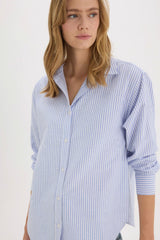 Defacto Kadın Long Sleeve Shirt D4015Ax - Mavi