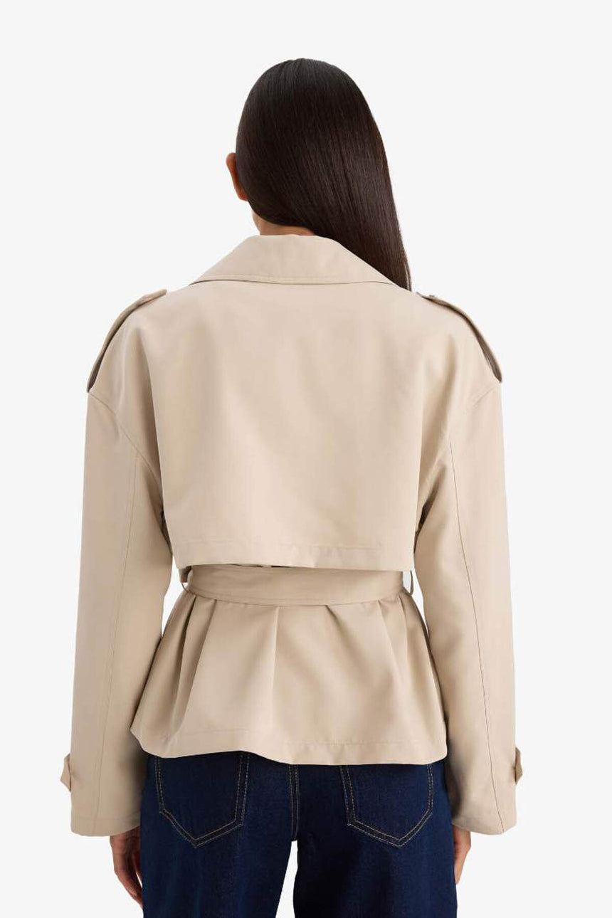 Defacto Kadın Trenchcoat E8581AX - Kum Beji