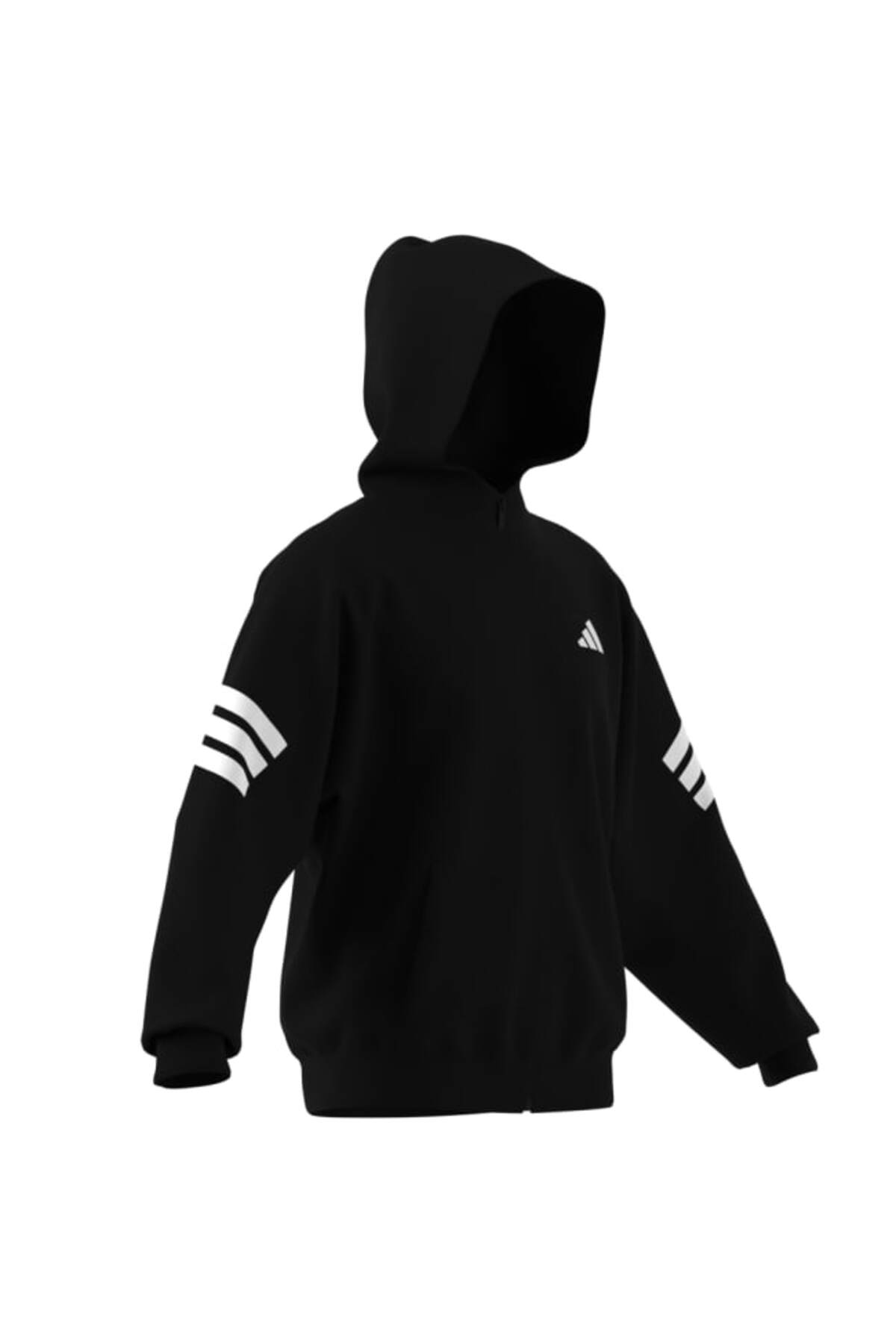 adidas Future Icons 3-Stripes Erkek Kapüşonlu Sweatshirt JD4827 - Siyah