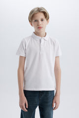 DeFacto K1689A6 Çocuk Polo Yaka T-Shirt - Beyaz